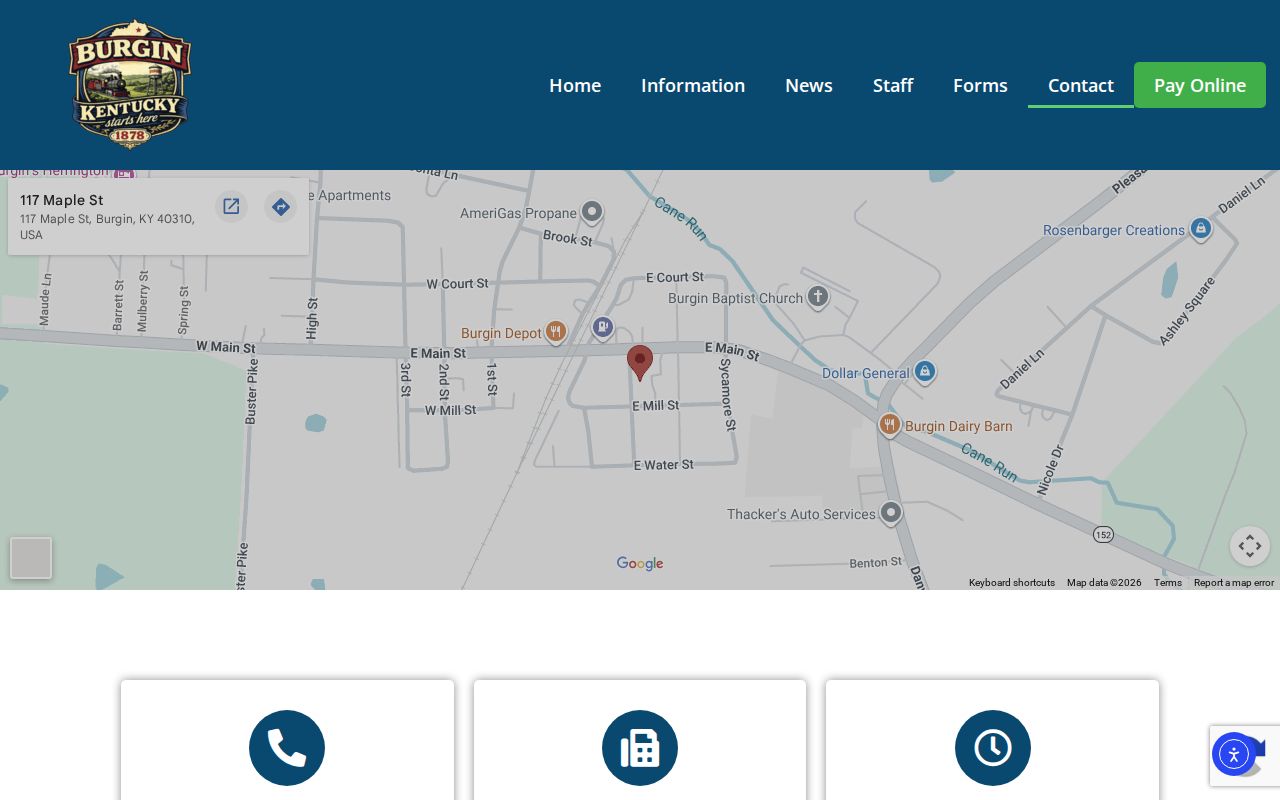 City of Burgin official contact for police arrest-record requests