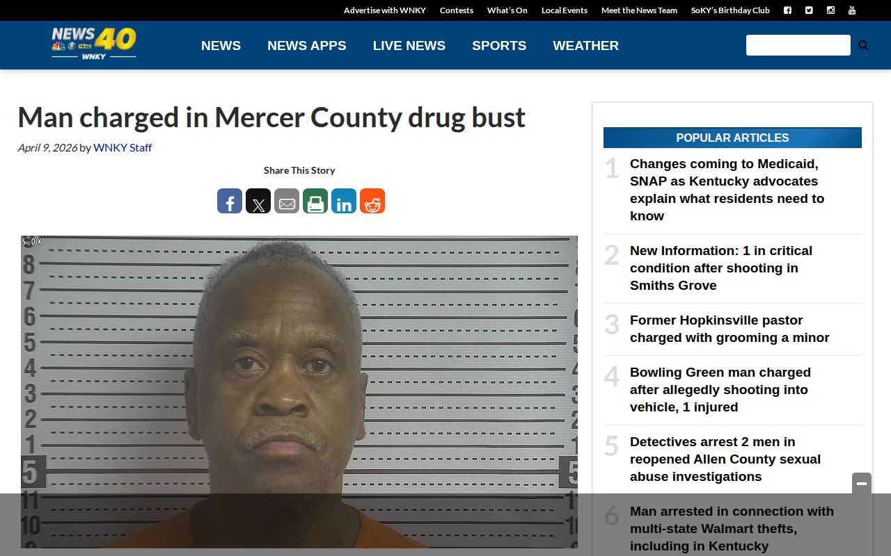 WNKY Mercer County arrest news report and agency sourcing