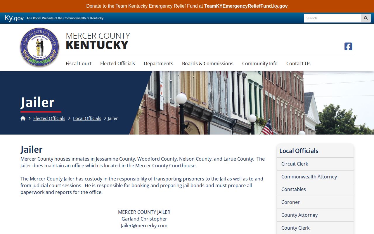 Mercer County official jailer detention network record